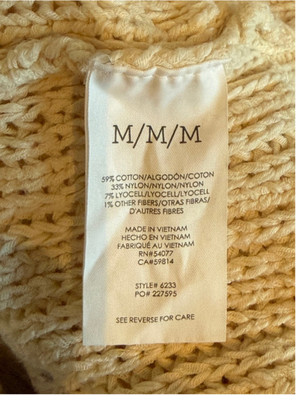 Cabi Croquet Crochet Pullover Sweater Ivory Size Medium EUC - Picture 5 of 5
